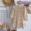 Vestido Dulce de Niña con Mangas Volantes Florales Estilo Francés Colección Primavera 2026 con Bordado Floral Vestido Largo de Princesa para Niños