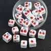 Cuentas Cerámicas Cuadradas Impresas de Cerezas Pintadas a Mano con Agujero Grande para Collar Pulsera Materiales DIY Cuentas Sueltas Cuentas Cuadradas Grandes