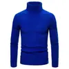 Suéter de cuello alto liso para hombre de otoño e invierno transfronterizo, estilo coreano ajustado, jersey de punto base a rayas para hombres jóvenes