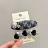Pinza para el Cabello Vintage de Corazón y Pied de Gallo para Mujer, Pinza para Flequillo Frontal, Pinza de Pato Nueva, Accesorio para el Cabello Versátil y de Moda