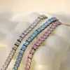 Moda Europeia e Americana Novo Estilo 3-5mm Pulseira Tennis Aço Inoxidável 316 Pulseira Zircônia Colorida Versátil Joias de Alto Padrão