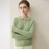 Camada base de malha 100% cashmere para outono e inverno para mulheres, com padrão trançado, mangas compridas, gola polo e design de puxar, oferecendo calor e um visual moderno e versátil