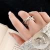 Anel Cruzado de Linha Geométrica para Mulheres, Moda Minimalista, Anel Aberto Criativo Exquisito, Anel para Dedo Indicador Estilo Ins