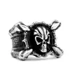 Anillo de Acero Inoxidable para Hombre Iron Warrior Venta al por Mayor Cadena Europea y Americana Joyería de Calavera Suministro de Amazon