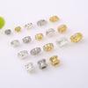 Cuentas de barril con retención de color de oro de 14k micropavimentadas con circonita con cuenta de transferencia colgante cuentas espaciadoras para pulsera collar DIY piezas espaciadoras accesorios de joyería
