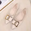 Primavera Zapatos de Mujer de Punta con Pedrería para Estudiantes Nuevos Suela Suave Versátiles Boca Baja Zapatos Escotados de Mujer Zapatos Planos Perezosos Trabajo de Mujer