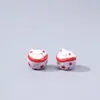 Cachecol Cerâmico, Gato de Cerâmica Flor de Cerejeira Contas Soltas, Contas Espaçadoras Gato da Sorte Pintado, Contas Soltas de Cerâmica, Joias Tecidas à Mão Atacado