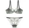 16001 Rendas de lingerie ultrafinas europeias e americanas sutiã sexy conjunto de lingerie tamanho grande peito pequeno sutiã feminino transparente