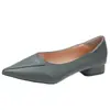 Zapatos de punta para mujer primavera, verano y otoño 2024 nuevos de tacón grueso zapatos planos tipo frijol estudiantes boca baja tacón bajo zapatos de piel marea de mujer