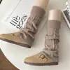 Calcetines de punto holgados estilo coreano para mujer, calentadores de piernas adelgazantes y cálidos para otoño e invierno, adecuados para botas de nieve, calcetines JK para mujer