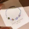 Pulsera Simple de Gota de Agua con Circonita de Colores para Mujer, Pulsera de Moda de Alta Gama y Elegante, Joyería de Mano Versátil Estilo Palacio Retro para Mujer