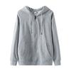 Sudadera con cremallera de felpa de 300 g para primavera y otoño, cárdigan casual oversize con hombros caídos, chaqueta de trabajo, versátil casual