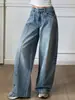 Bestseller TransfronterizoEn Stock2026 Nuevos Jeans Vintage Lavados Sueltos Casuales de Retazos Pierna Ancha