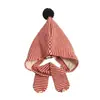Gorro de invierno para niños con bufanda cálida integrada, gorro de lana tejido para otoño e invierno que protege las orejas para niños y niñas, a prueba de viento