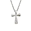Nuevo Collar de Cruz de Plata Popular para Ventas Transfronterizas Independientes, Colgante de Cruz Martillada Hecho a Mano Versátil Unisex
