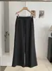 KEKEZOON Pantalones Casuales de Pierna Ancha Rayados de Cintura Alta Estilo Coreano para Mujer Sueltos Adelgazantes Largos Otoño 9379