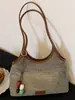 Nova Bolsa de Palha Verão 2026, Bolsa de Ombro Único para Axila, Bolsa Saco de Grande Capacidade, Bolsa Tote Feminina Estilo Preguiçoso de Férias