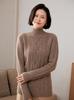 Suéter de Moda de Cuello Alto con Celosía Romboide Carpentine Otoño e Invierno Grueso Cálido Suelto Casual para Viajero Elegante de Cachemira Tejido