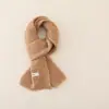 Cachecol de tricô liso, conjunto de luvas e cachecol de outono e inverno para crianças, meninos e meninas, luvas de pendurar no pescoço, cachecol grosso e quente