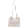 Bolsa Tote de Design Exclusivo para Lazer de Verão e Férias, Bolsa de Ombro Único com Renda de Fio e Malha para Mulheres, Grande Capacidade