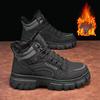 Inverno Novo Estilo Botas Martin Masculinas Trabalho Botas Curtas Esportes ao Ar Livre Quentes Sapatos Masculinos Caminhada Forradas com Lã Espessas Sapatos de Algodão
