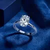 Suministro para transmisión en vivo de TikTok: Anillos de moissanita color H para mujer, plata de ley, un quilate, varios estilos, engaste de seis garras, venta al por mayor directamente del fabricante