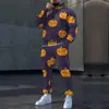 2025 Transfronteiriço Novos Elementos Criativos Halloween Moletom com Capuz Calça Conjunto Impressão Digital 3D Fábrica de Origem