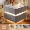 Mesa de cabeceira inteligente Luz Luxo High-end Madeira maciça 2024 com luz Novo quarto Bloqueio Pequeno Gabinete Simples Moderno