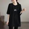 Camiseta de Manga Corta Holgada Talla Grande para Mujer, Marca Nueva de Moda Verano 2026, Camiseta de Longitud Media que Cubre la Cadera