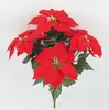 Navidad Flor de Nochebuena Artificial Nueva Transfronteriza Planta Ramo Decoración Flor de Terciopelo Flor Artificial Arreglo Floral Escena Flor Falsa