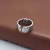 Novo Anel Largo de Prata S925 Marinho Ondulado Moda Personalizado Seiko Padrão Simples Geométrico Desgastado Retrô Abertura Larga