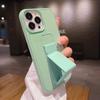 Adequado para Capa de Celular com Suporte Dobrável Apple 17Promax, Capa Protetora para Iphone16 com Sensação de Pele de Cor Pura Anti-Queda 14