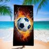 Toalla de Playa de Fútbol Portátil Absorbente para Adultos Toalla de Baño Transfronteriza Europea, Americana y Sudamericana Fábrica de Impresión Digital Temu Dropshipping Mayorista