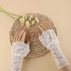 Mangas de encaje de verano para protección solar para mujer, mangas hasta el codo con ribete de encaje para conducir, protección solar, diseño calado