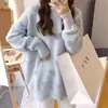 Suéter de Tricô Jacquard com Padrão de Coração Doce Novo Outono/Inverno Fresco e Casual Solto de Manga Longa para Mulheres