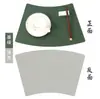 Porta-copos com Padrão de Couro de Vaca em Formato de Ventilador de Mesa Redondo Feito Sob Medida Porta-copos de Couro Estilo Ins À Prova d'Água Resistente a Óleo Resistente a Altas Temperaturas Tapete de Isolamento Térmico
