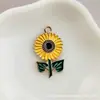 Colgante de Gota de Aceite DIY Calabaza Girasol Hoja de Arce Maíz Colgante de Llavero Accesorios de Joyería de Aleación Estilo Pastoral