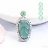 Colgante de Jadeíta Azul Agua Hoja Guan Yu Grado A Natural Collar de Jade Transmisión en Vivo Suministro Mayorista S5050703L
