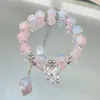 Nueva pulsera de esmalte de mariposa femenina ins nicho lujo ligero Mori azul marino cuentas de colores craqueladas hielo pulsera de amigas al por mayor