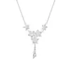 Collar con Borla de Flor de Cinco Pétalos de Plata Esterlina S999 Temperamento Femenino Estilo Bosque Cadena Elegante Adelgazante Tridimensional Cadena para Clavícula Dropshipping