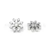 Pendientes de Copo de Nieve de Titanio F136 de Ocho Hojas Completamente Incrustados con Diamantes Pendientes de Circonita Aleación de Titanio G23 Joyería para Piercings Tachuelas para Cartílago de la Oreja Tachuelas para Concha de la Oreja