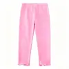 Estilo Novo Primavera e Outono Transfronteiriço Calça Base para Meninas Calça Longa com Borda Franzida Infantil Calça Longa Elástica Apertada para Bebê Menina Roupa Externa