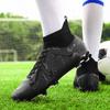 Calzado de fútbol de caña alta para comercio exterior transfronterizo, calzado deportivo antideslizante, zapatillas de fútbol con clavos rotos, calzado de entrenamiento de fútbol sala para estudiantes universitarios.