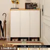 Zapatero para entrada de casa, almacenamiento integrado, montado en la pared, modelo nuevo para apartamentos de alquiler, mueble de entrada interior de madera maciza