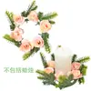 Guirnalda de Candelabros de Eucalipto Decoración Navideña Guirnalda Círculo de Cera Rosa Accesorios para Ventana Mesa de Comedor Arreglo de Boda Flores Artificiales