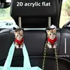 Gancho de Asiento de Coche de Acrílico con Dibujos Animados de Gato y Perro Transfronterizo Modelo Plano 2D Gancho Multifuncional de Almacenamiento para Coche