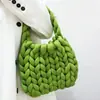 Bolso Tejido a Mano, Bolso de Mano Hecho por Uno Mismo Estilo Coreano, Regalo para Novia, Bolso Bandolera, Hilo Islandés Súper Grueso DIY