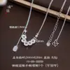 Pu Zuo Cor Forte que se Mantém Prateado Brilhante Banhado a Cobre Gelo Triturado Colar de Cinco Moedas Estilo Chinês Corrente de Dinheiro Atrai-Riqueza Corrente para Clavícula para Mulheres