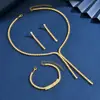 Conjunto de Brincos e Colar de Diamantes Brilhantes de Alta Qualidade, Corrente para Clavícula de Vestido de Festa de Nicho de Luxo Leve, Acessórios de Casamento para Noivas