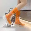 Botas Totalmente Transparentes Novas de 2025 com Solado Grosso de Cristal Cadarço Botas Curtas Moda Exportação Tamanho Grande Sapatos Tendência Transfronteiriços